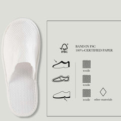 No Logo Deìuxe Closed Toe Slippers In Viscose - 100Pack