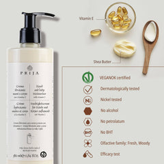 Prija Hands And Body Moisturiser Refillable Bottle VEGANOK Certified (380 ml) - 18Pack
