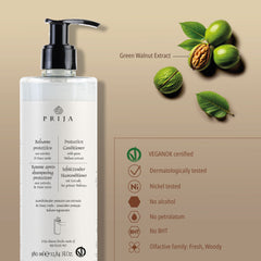 Prija Protective Conditioner Refillable Bottle VEGANOK Certified (380 ml) - 18Pack