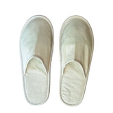 No Logo Premium Closed Toe Natural Cotton Slippers - 100Pack