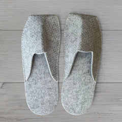 No Logo Premium Closed Toe Felt Slippers - 100Pack