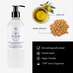 Galimard "1747" Crème nourrissante pour le corps et les mains Cartouche pour Ecover (370 ml) - Pack de 18