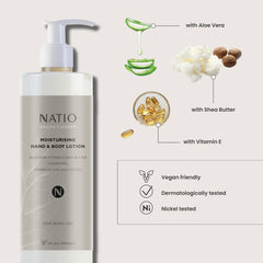 Natio Moisturising Hand & Body Lotion With Locked Pump (380 ml) - 18Pack