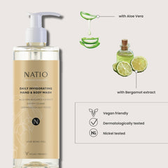 Natio Daily Invigorating Hand & Body Wash Refillable Bottle (380 ml) - 18Pack