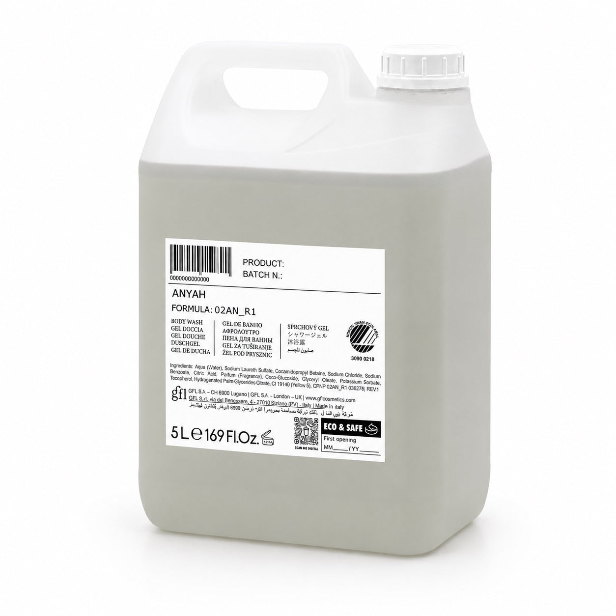 Anyah Body Wash - Nordic Ecolabel Certified (5 L)