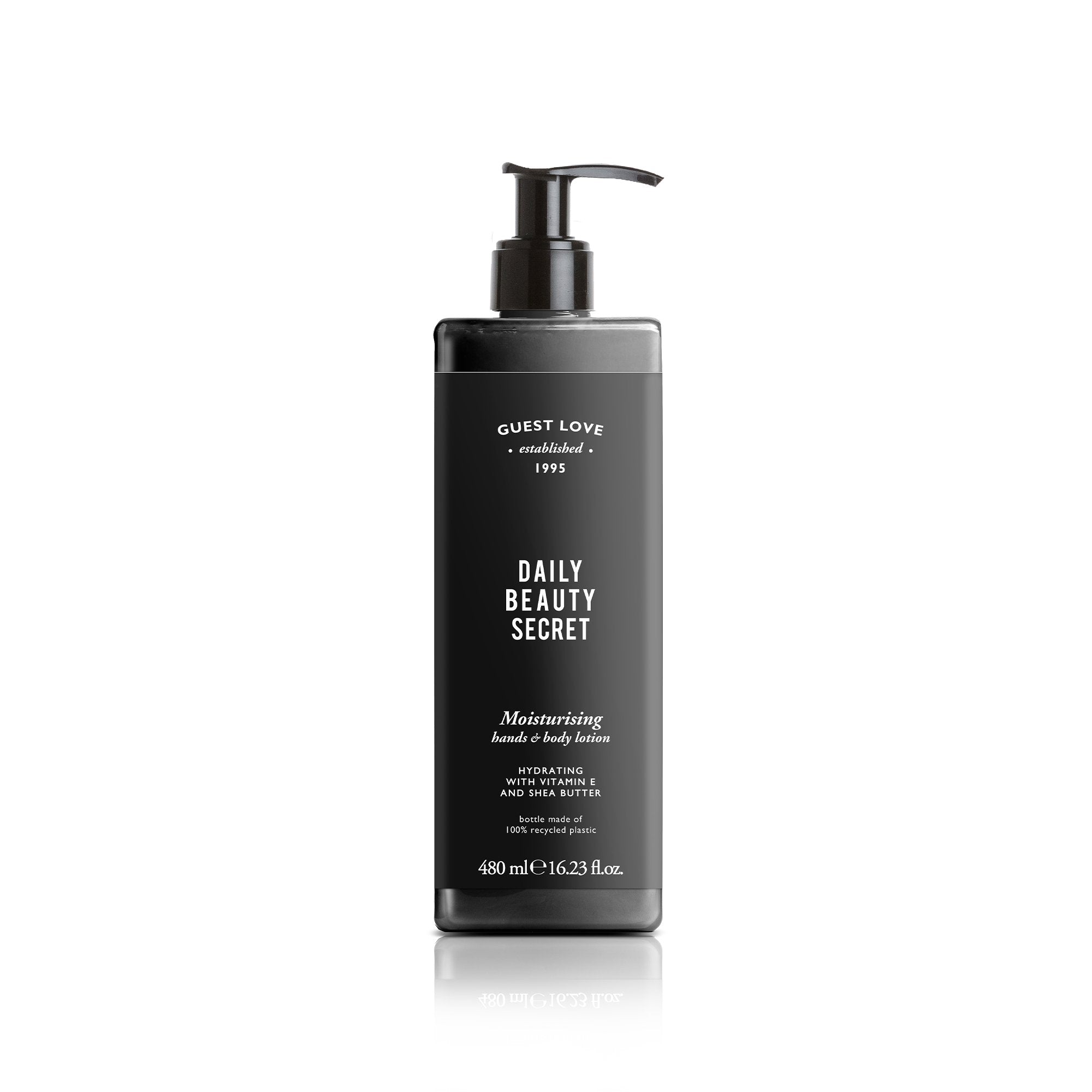 Guest Love Moisturising Lotion For Hands And Body Refillable Bottle (480 ml)
