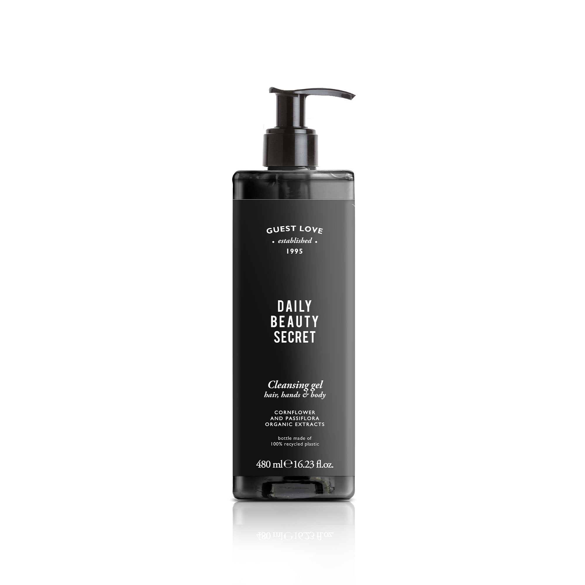 Guest Love Cleansing Gel Hair, Hands And Body With Locked Pump (480 ml)