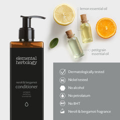 Elemental Herbology "Néroli & Bergamote" Après-Shampooing avec Pompe Verrouillée (480 ml) - Pack de 18
