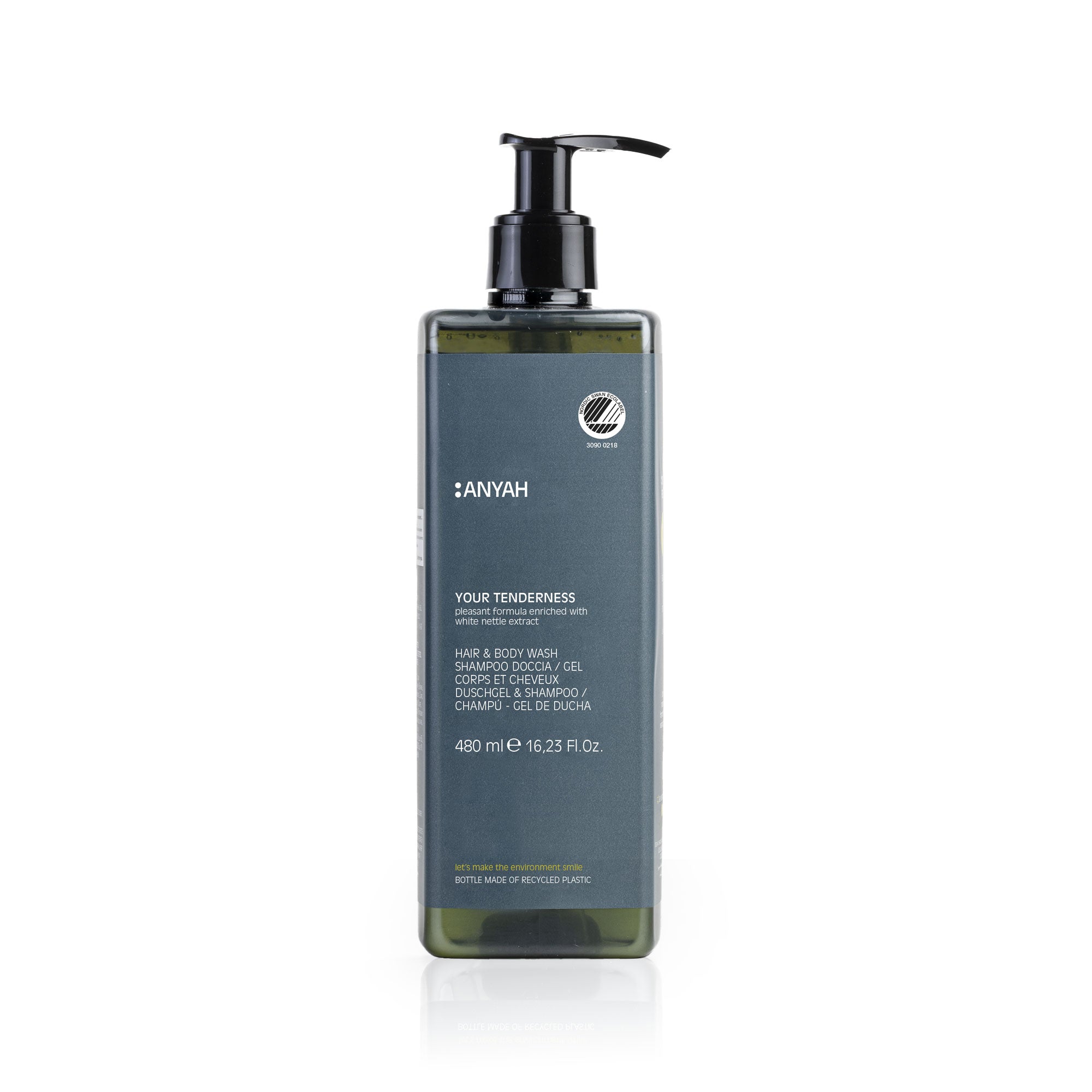 Anyah Gentle Hair & Body Wash With Locked Pump - Nordic Ecolabel Certified (480 ml)