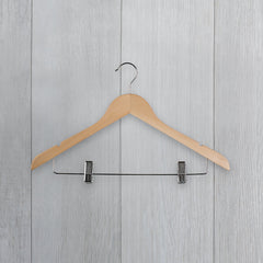 No Logo Clothes-Hanger in Wood with Hook and Pliers