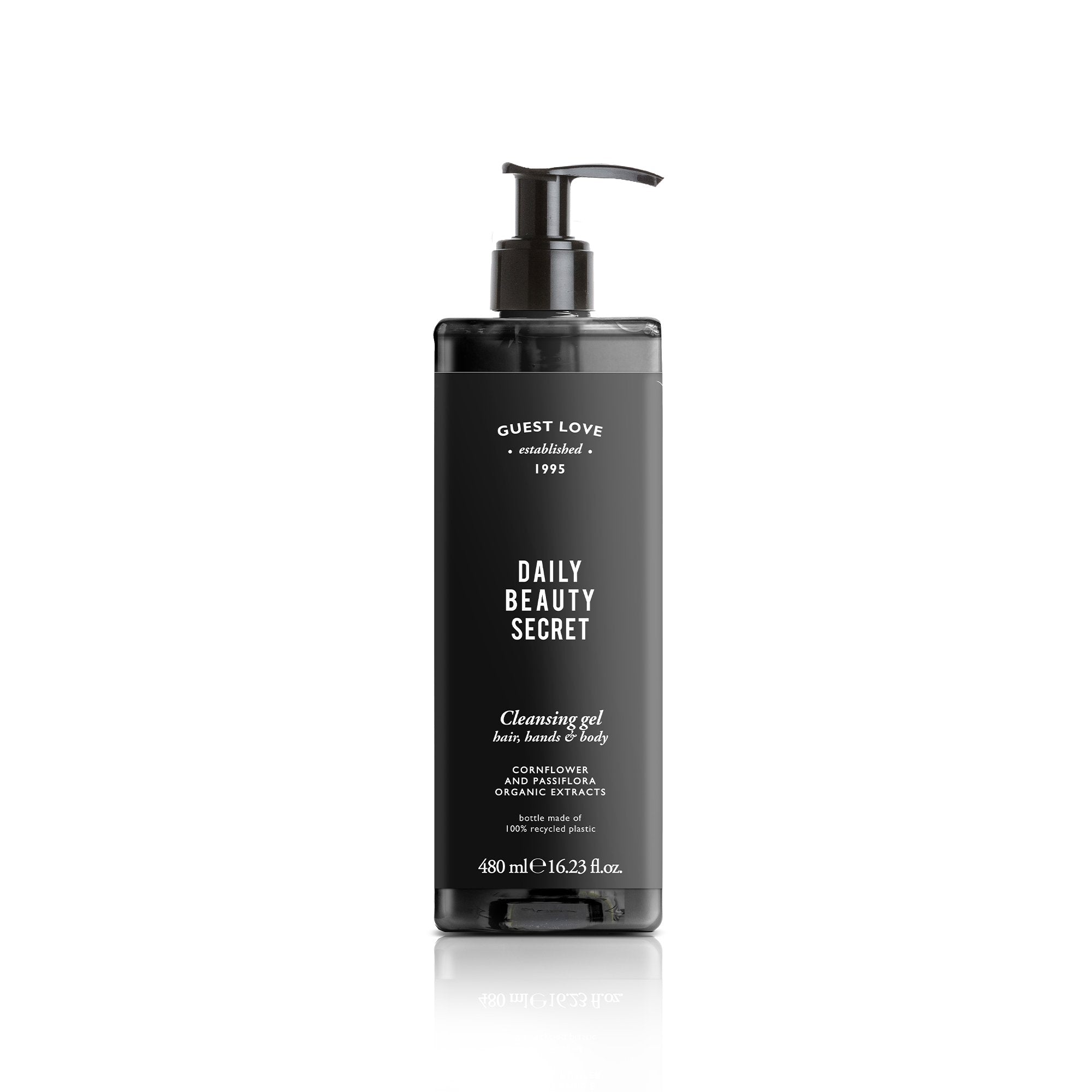 Guest Love Cleansing Gel Hair, Hands And Body With Locked Pump (480 ml) 